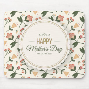 Alfombrilla De Ratón Elegante Floral feliz Día de la Madre   Mousepad