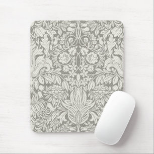 Alfombrilla De Ratón elegante formal brocado de encaje damasco blanco