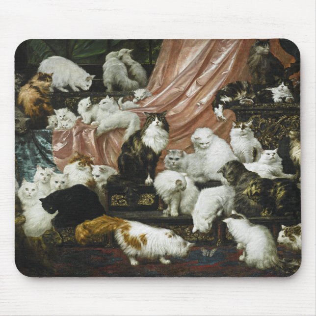 Alfombrilla De Ratón Elegante Gato Gato Amantes Mousepad (Frente)