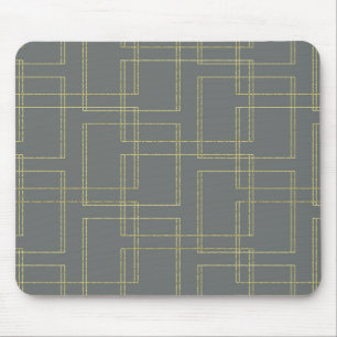 Alfombrilla De Ratón Elegante Gris y Dorado Glam Geométrico