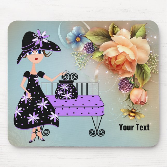 Alfombrilla De Ratón Elegante Lady Mousepad (Frente)