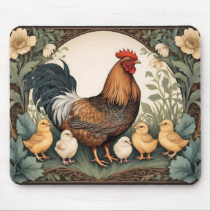 Alfombrilla De Ratón Elegante Madre Hen Con Chicas