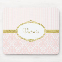 Elegante marco y nombre de color dorado de Damasco