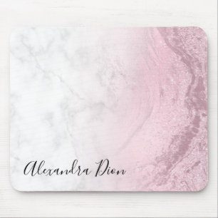 Alfombrilla De Ratón Elegante mármol purpurina rosa rosado moderno