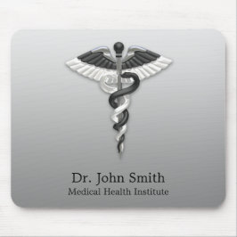 Alfombrilla De Ratón Elegante médica Noble Caducto Blanco Negro