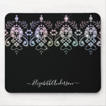 Elegante Monograma Blanco Negro Girona Nombre