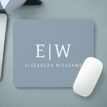 Alfombrilla De Ratón Elegante Monograma moderno Minimalista azul turbio<br><div class="desc">Presentamos nuestra Dusty Blue Minimalista Monogram Elegant Collection: Eleva tu estilo con sofisticación y encanto intemporal. Nuestra colección presenta diseños minimalistas en un suave y polvoriento matiz azul, realzados con elegantes monogramas adaptados a su gusto personal. Desde la papelería refinada hasta los accesorios versátiles, cada pieza de nuestra colección está...</div>