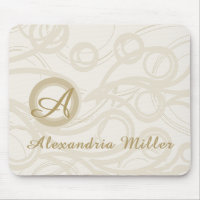 Elegante Monograma Nombre Linen Patrón Swirl