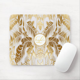 Alfombrilla De Ratón Elegante Monogramado Gilded Aura Mousepad