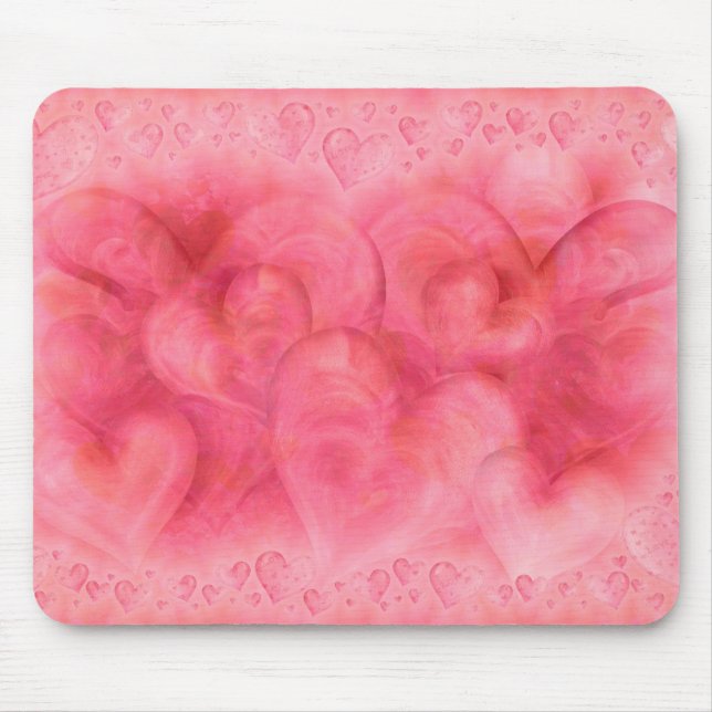 Alfombrilla De Ratón Elegante Mousepad de Corazón Rosa (Frente)