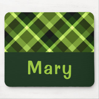 Alfombrilla De Ratón Elegante Mousepad de Monograma Verde Pea