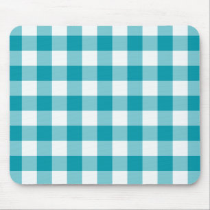 Alfombrilla De Ratón Elegante Mousepad, Verde azulado Check Gingham