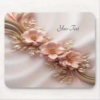 Alfombrilla De Ratón Elegante Naranja Peach Floral Mousepad