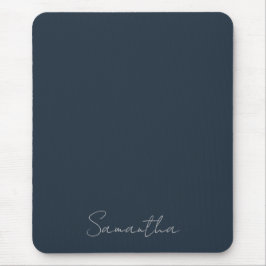 Alfombrilla De Ratón Elegante nombre personalizado azul oscuro