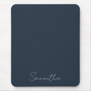 Alfombrilla De Ratón Elegante nombre personalizado azul oscuro