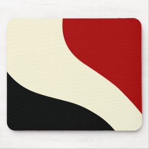 Alfombrilla De Ratón Elegante ola mínima en rojo, negro y crema