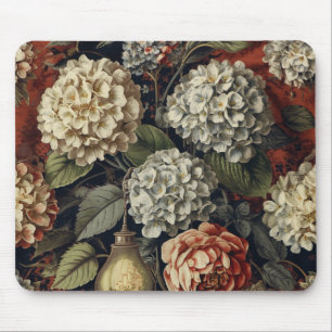 Alfombrilla De Ratón Elegante patrón floral de hortensias vintage