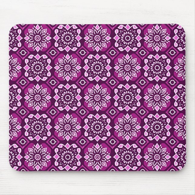 Alfombrilla De Ratón Elegante Patrón Floral Geométrico de Moda Boho (Frente)