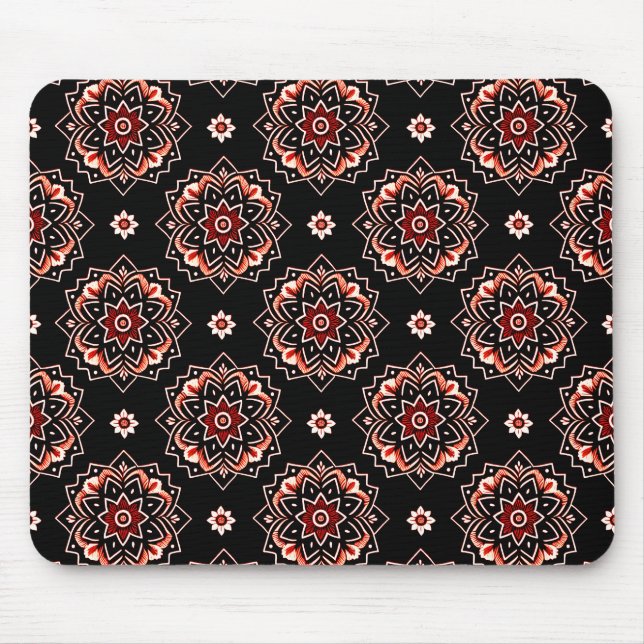 Alfombrilla De Ratón Elegante patrón floral Mandala Boho (Frente)