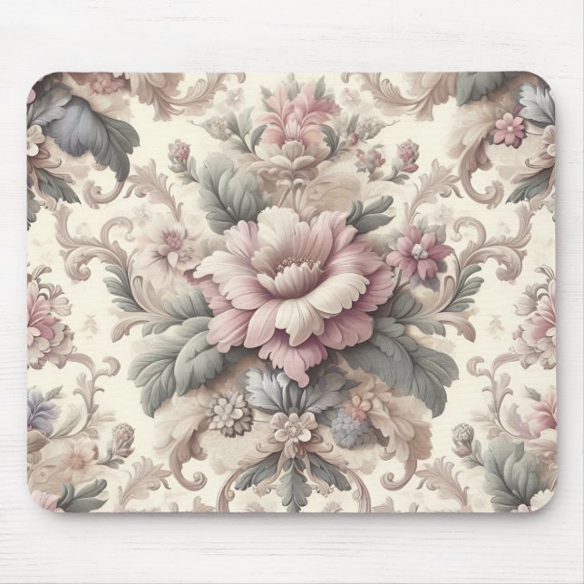 Alfombrilla De Ratón Elegante patrón floral vintage (Frente)
