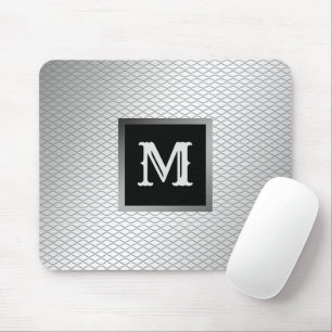 Alfombrilla De Ratón Elegante plata de lujo Metalizado Monogramado