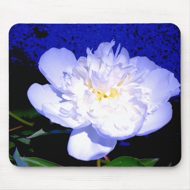 Alfombrilla De Ratón Elegante púrpura azul púrpura floral peony (Frente)