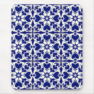 Alfombrilla De Ratón 💙 Elegante Resplandor Floral Azul 🌸 Botánico Bla