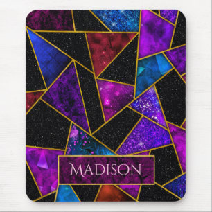 Alfombrilla De Ratón Elegante rojo violeta giratorio geométrico