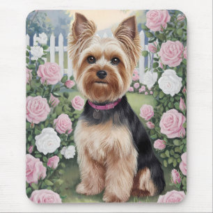 Alfombrilla De Ratón Elegante Rosa de Yorkshire Terrier