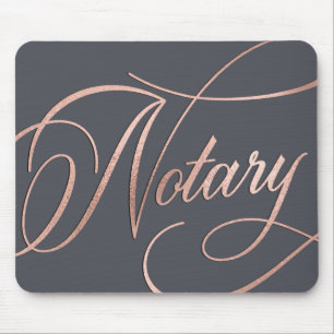 Alfombrilla De Ratón Elegante Rosa Gold & Grey Notary agente de présta