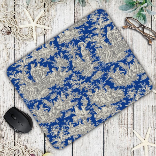 Alfombrilla De Ratón Elegante toile azul oscuro de jouy (Subido por el creador)