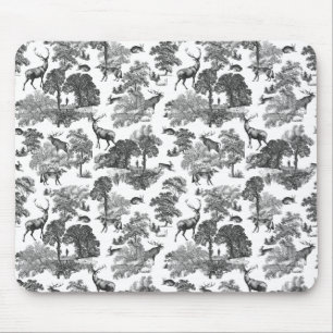 Alfombrilla De Ratón Elegante Vintage Deer Fox Hare Country Toile