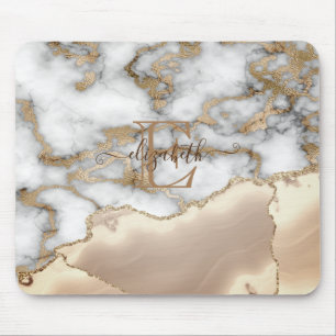 Alfombrilla De Ratón Elegante y elegante Purpurina dorado Cream Marble