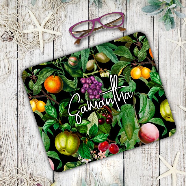Alfombrilla De Ratón Elegantes frutas tropicales monograma de patrón ne (Subido por el creador)