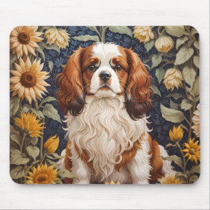 Alfombrilla De Ratón Elegantes girasoles Cavalier King Charles Spaniel