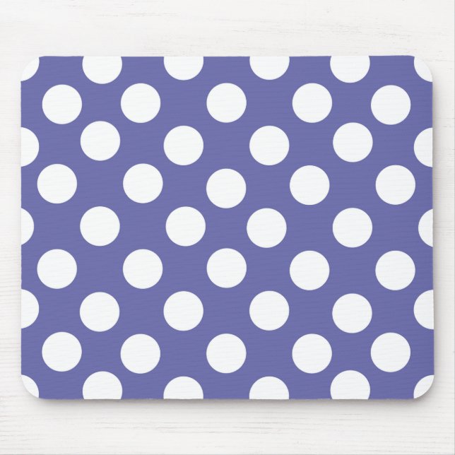 Alfombrilla De Ratón Elegantes puntos retro de polka blanco púrpura (Frente)