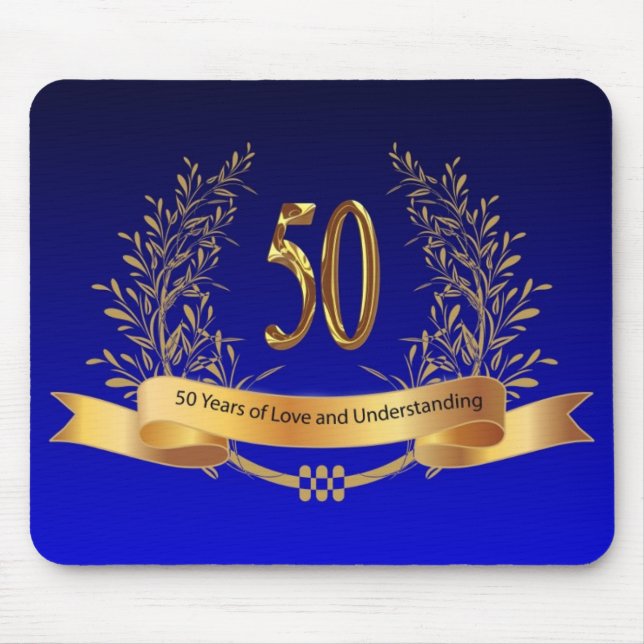 Alfombrilla De Ratón Elegantes regalos de 50 años de Boda (Frente)
