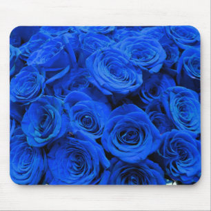 Alfombrilla De Ratón Elegantes rosas azules flores azules florales azul