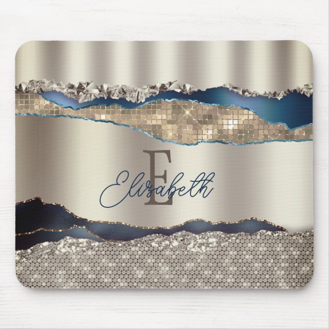 Alfombrilla De Ratón Elegantes secuencias de ácidos azules índigo (Frente)