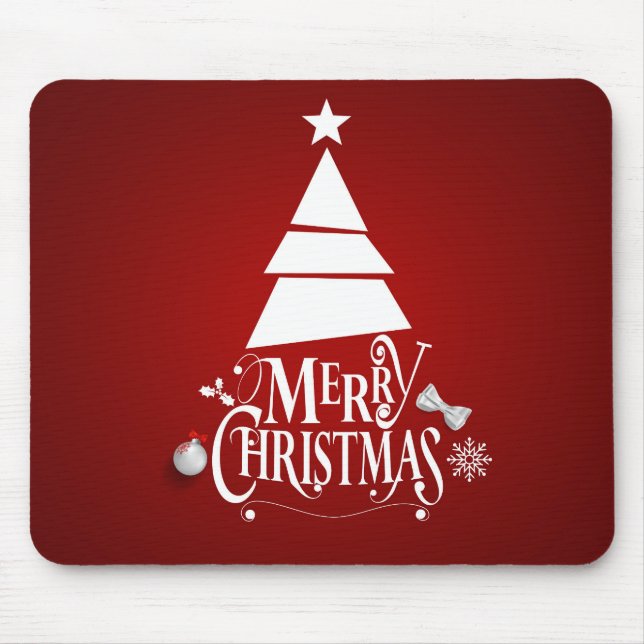 Alfombrilla De Ratón Elegantes vacaciones de Navidades rojos | Mousepad (Frente)