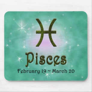 Alfombrilla De Ratón Elegir color Piscis Zodiac Rótulo Astrológico