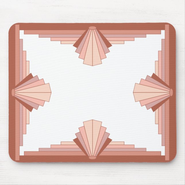 Alfombrilla De Ratón Elementos Art Decó en una paleta de oro rosa (Frente)