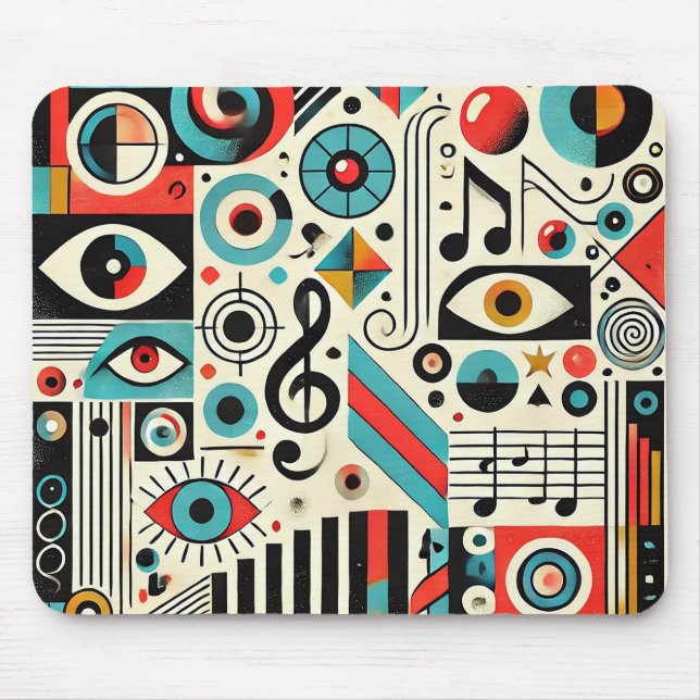Alfombrilla De Ratón Elementos musicales y artísticos (Frente)