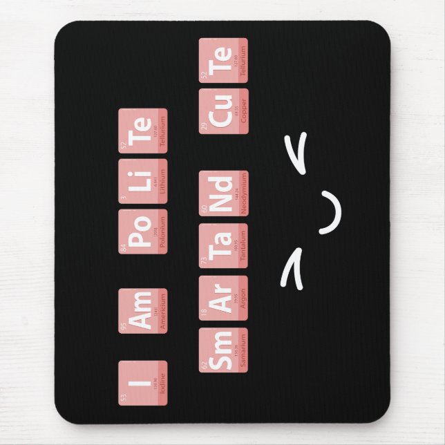 Alfombrilla De Ratón Elementos químicos divertidos diseñan un juego de  (Frente)