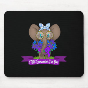 Alfombrilla De Ratón Elephant Alzheimerheimer Awareness Gift Púrpura Ri