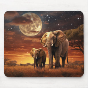 Alfombrilla De Ratón Elephant Animal Wildlife Wilderness Colorful Art
