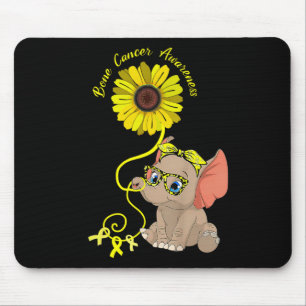 Alfombrilla De Ratón Elephant Brain Aneurysm Awareness Burgunbon