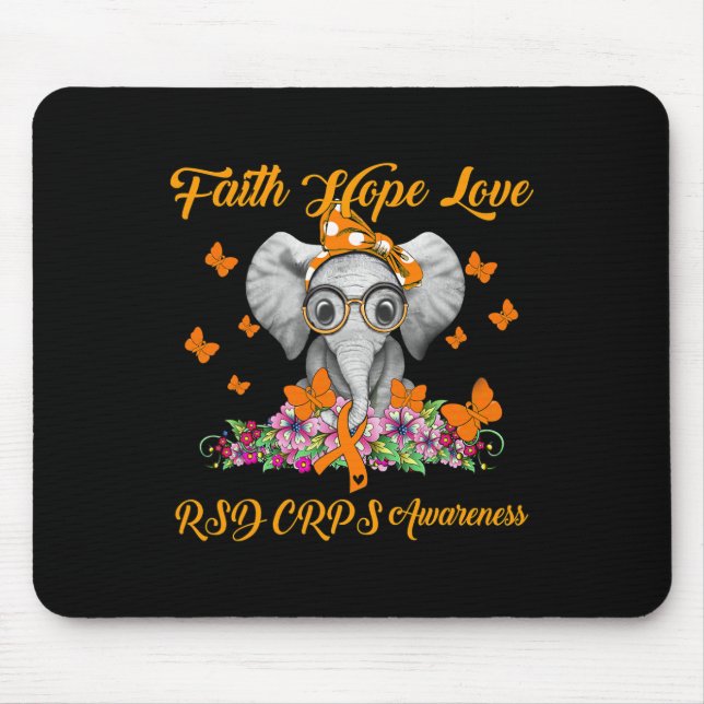 Alfombrilla De Ratón Elephant Faith Hope Love RSD CRPS Awaration (Frente)