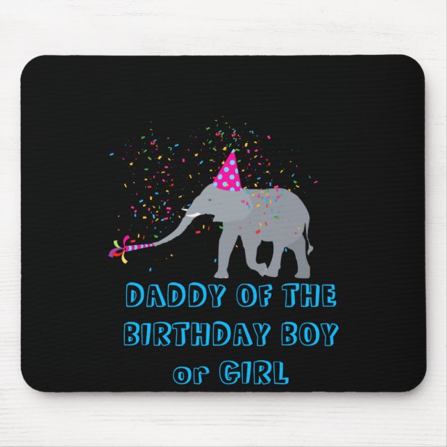Alfombrilla De Ratón Elephant Partying Animal Birthday Daddy Girl Boy T (Frente)