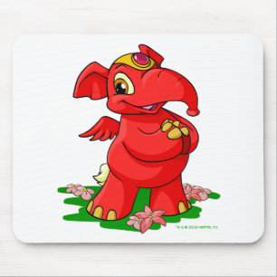 Alfombrilla De Ratón Elephante rojo alegre en Shenkuu